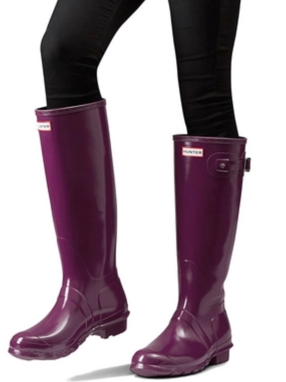 HUNTER Original Tall Gloss Rain Boots – Purple Urchin | US 9